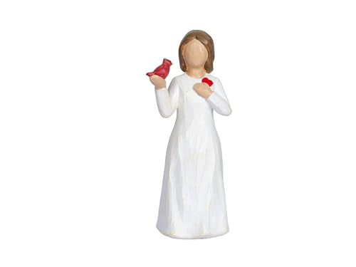Cardinal Gifts for Women Red Cardinal Decor Girl Figurine Sympathy Gifts for Loss of Loved One Grief Gifts for Women Memorial Gift Resin Home Decor Sculpted Hand-Painted Angel Figurine Gift - style: Style 1
