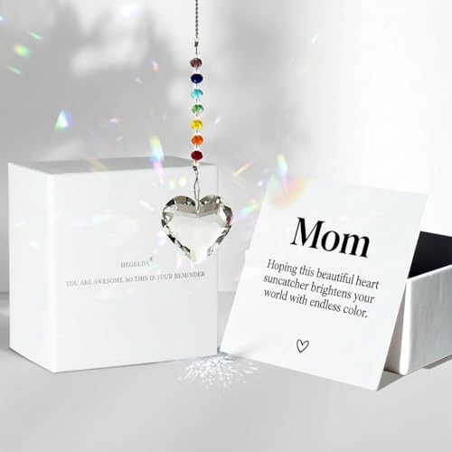 Hegelda Birthday Gifts for Mom Crystal Suncatcher Christmas Ornaments | Unique Valnetines day Thanksgiving Mothers Day Gifts for Mom Stepmother Adoptive Mother Mother Momma Mommy from Daughter Son - color: Mom