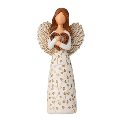 Remembrance Angel Figurines,Sympathy Gift for Loss of Loved One, Memorial Keepsake for Women - Sculpted Hand-Painted Figurine to Hold Each One Safely in Your Heart, Grief Gifts embracing Willow Heart - color: White-2