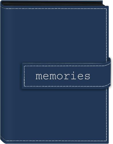 Pioneer Photo Albums EXP-57/BM 36-Pocket 5 by 7-Inch Embroidered "Memories" Strap Sewn Leatherette Cover Photo Album, Mini, Blue (Pack of 6) - size: 8.25inchesx6.125inchesx0.75inches (Pack of 6)