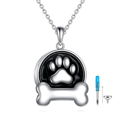 TIGER RIDER Pet Paw Necklace 925 Sterling Silver Cross Infinite love Necklace Pendant Pet Jewelry Gift for Dog Cat Lovers - style: Dog Paw