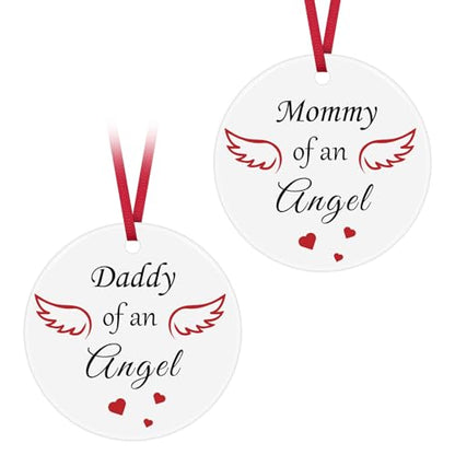 Loss Memorial Gifts Mommy of an Angel Daddy of an Angel Ceramic Ornaments Miscarriage Keepsake Pregnancy Loss Gifts Baby Memorial Gifts Sympathy Gifts for Infant Loss Child Loss
