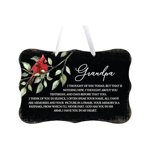 LifeSong Milestones Memorial Wall Hanging Signs Bereavement Keepsake Condolence Funeral Gift For Loss of Loved One 8x12 (Grandpa I Thought Of You (Black)) - color: Grandpa I Thought Of You (Black)