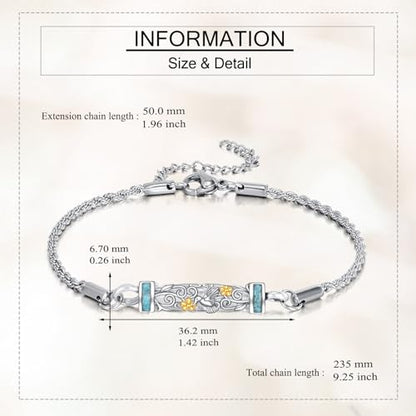 Urn Bracelet For Ashes 925 Sterling Silver Abalone Shell Cremation Keepsake Pendant Locket Bracelet For Women Men - style: Hummingbird
