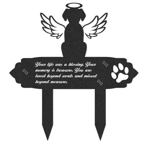 Grave Markers for Cemetery for Dog, Weatherproof Metal Pet Memorial Stake, Garden Cemetery Decoration, Waterproof Pets Grave Marker Memorial Plaques for Outdoors Yard Patio