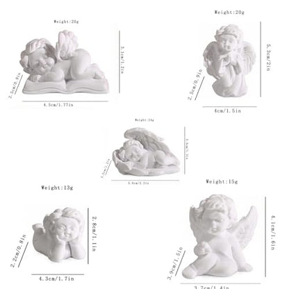 Guardian Angel Gifts - Set of 6 White Resin Memorial Angel Figures