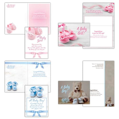 Crown Point Graphics Shared Blessings New Baby Greeting Cards KJV, 12 Count