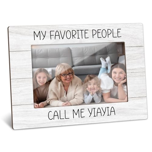 My Favorite People Call Me Yiayia Picture Frame, Wooden Picture Frame Yiayia Gifts for Grandma Grandmother, 4x6 Photo Frame for Tabletop Display, Home Office Desk Decor Shelf Display -09 - style: Yiayia
