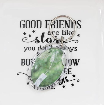 BetterJonny 20Pcs Acrylic Picture Keychain Blanks in Clear Acrylic Picture Frame Keyrings - color: Elliptical