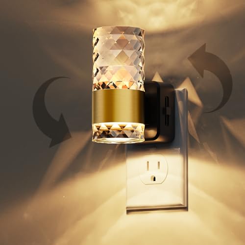 L LOHAS LED Night Light, Modern Night Lights Plug into Wall 3000K Soft Warm - color: Gold Ring-3000K Chips, size: 1 Pack