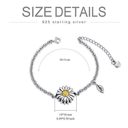 Butterfly/Sunflower/Red Cardinal/Hummingbird Cremation Jewelry 925 Sterling Silver Urn Bracelet Ashes Keepsake Hair Memorial Always in My Heart Locket for Women Mom - style: Sunflower