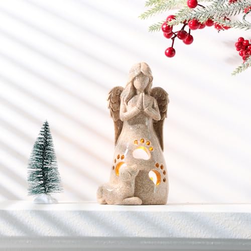 BEARAE Dog Memorial Gifts for Loss of Dogs, Pet Loss Sympathy Gifts, Dog Passing Away Bereavement Gift, Remembrance Grieving Dogs Angel Candle Holder - color: Grey #2