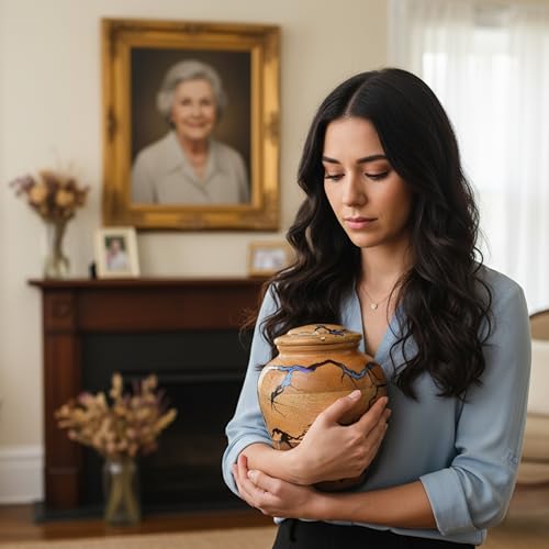 Handmade Wooden Cremation Urn for Adult Human Ashes – Mango Wood & Epoxy Resin Memorial Urn with Secure Lid – Decorative Funeral & Burial Urn for Home (X-Large, 8x8x10 Inch, 225 Cu in) - size: X-Large – 8x8x10 Inch – 225 Cu In