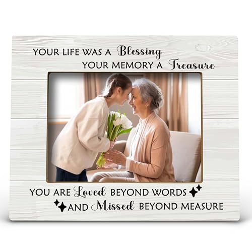 FONDCANYON Memorial Picture Photo Frame, Bereavement Sympathy Gifts for Loss of Loved Ones, Memory Picture Frames, Memorial Remembrance Gifts (5x7 Inch Photo)