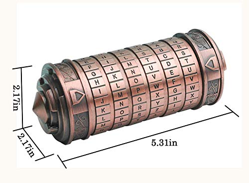 Cryptex Da Vinci Code Mini Cryptex Lock Puzzle Boxes with Special Compartments Anniversary Valentine's Day Romantic Birthday Gifts for Her Gifts for Girlfriend Box for Men - color: Copper