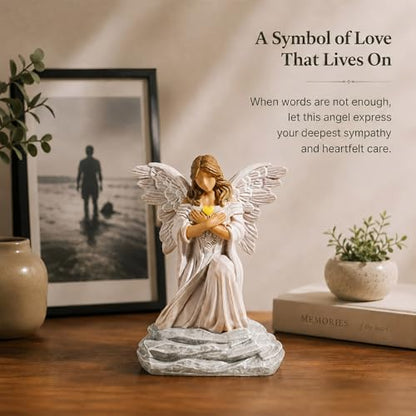 Memorial Angel Figurine Bereavement Gifts for Loss Guardian Angel Statue 6.1 Inch Sympathy Angel Figurine Grief Gifts Women Remembrance Decor Religious Home Decoration