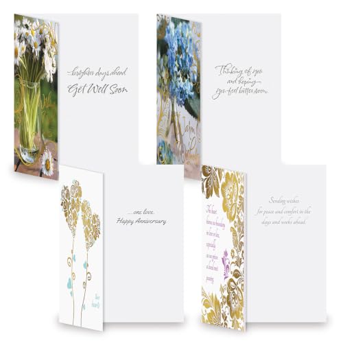 Current Greeting Cards with Matching Envelope Seals | Deluxe Foil, 20 Count, 5 x 7 Folded, All Occassion Card Value Pack, With Envelopes - color: Deluxe