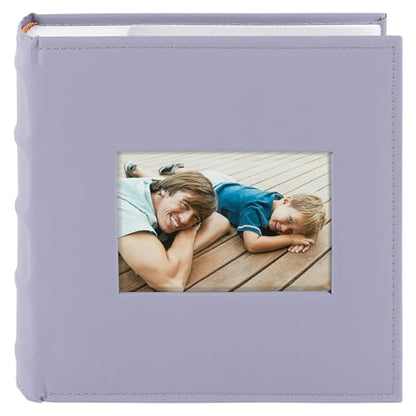 Photo Album Hold 200 4x6 Photos with Front Window for DIY (Purple) - color: Purple