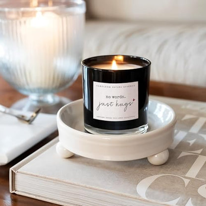 LUMELOOM No Words Just Hugs Candle, 9oz Lavender Scented Soy Wax Candle | Sympathy Gifts for Loss of Loved One, Sympathy Memorial Thinking of You Bereavement Grief Miscarriage Gifts for Women