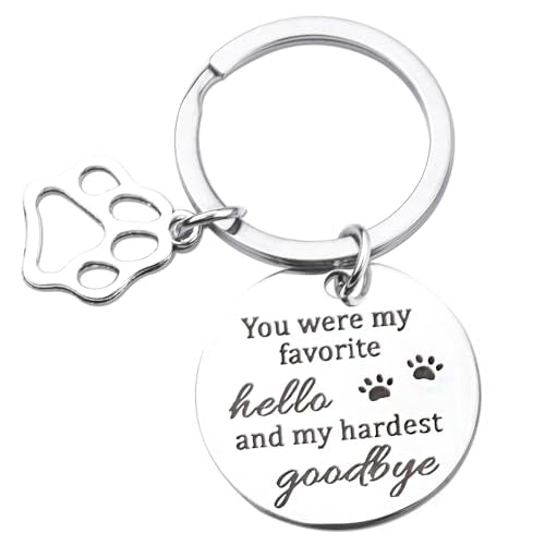 Dog Memorial Gifts for Loss of Dog Keychain Sympathy Gift for Women Men Puppy Remembrance Gift for Dog Lover - style: Hello Dog