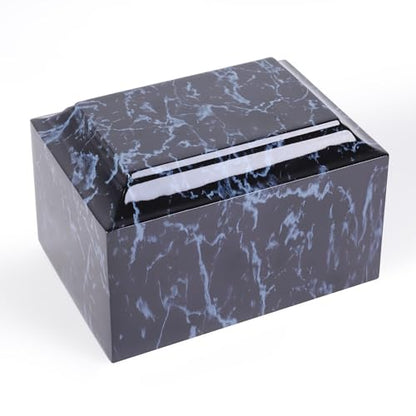Rsobl Black Marble Cremation Urn Vault for Human Ashes, Adult Sized for Ground Burial, Home Memorial and Funeral Use - size: Black