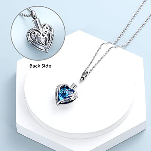 shajwo Angel Wing Heart Urn Necklace for Ashes - color: Customize