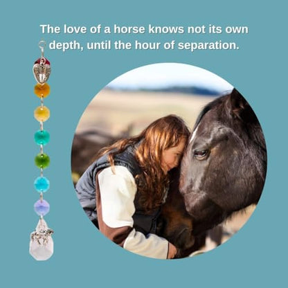 Pet Perennials Horse Suncatcher – Crystal Rainbow Prism with Angel Wings & Charm – Horse Loss Gifts for Window Display – Memorial Ornament for Equine Remembrance & Sympathy