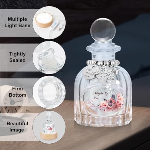 SOITIS Glass Mini Urns for Human Ashes, Small Urns with Multicolor Light Base - color: Small Urn