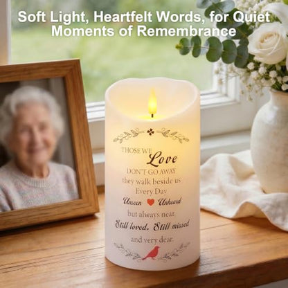 Homemory 4x7 Flameless Memorial Candle Sympathy Gifts for Loss of Loved One - color: Those We Love Don’t Go Away