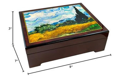 Wheat Field with Cypresses Musical Jewelry Box by The San Francisco Music Box