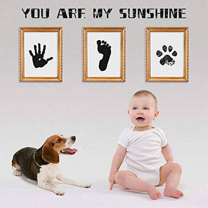 Ink Pad, 5x4'' Washable Non-Toxic Ink Stamp Pad for Baby Footprint Handprint, Black - color: Black