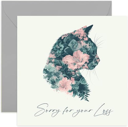 Old English Co. Sorry for Your Loss Sympathy Cat Animal Card - Cat Friend Pet Condolences Design - So Sorry Present - Thinking of You Gifts – Sorry Cat Bereavement | Blank Inside