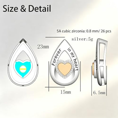 925 Sterling Silver Urn Necklace for Ashes, Teardrop/Tree of Life/Sunflower/Dragonfly/Sea Turtle/Celtic Knot/Elephant/Hummingbird Memorial Cremation Pendant Necklaces for Animal Human Ashes - color: D4: Teardrop-with engraving