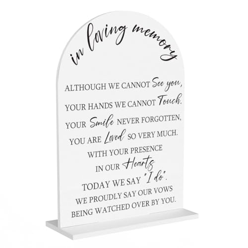 In Loving Memory Wedding Sign, Wedding Engagement Bridal Shower Baby Shower Reception Event Party Table Desk Acrylic Decor 10 - color: In Loving Memory 2