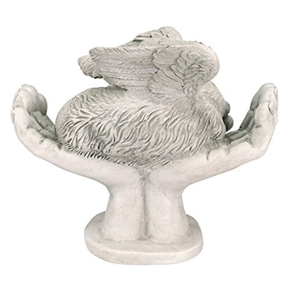 Design Toscano KY69909 in His Hands Cat Pet Grave Memorial Outdoor Garden Statue Monument, 15 inches wide, 12 inches tall, Handcast Polyresin, Antique Stone Finish - color: Cat in Gods Hands