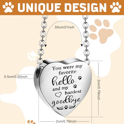 Yinkin 2 Pcs Pet Cremation Jewelry for Ashes Urn Necklace,Stylish | Pet Dog Necklace with Paw Print Heart Stainless Steel Pendant Black and Silver Urn Locket with Funnel Kit for Dog Cat Ashes - style: Stylish