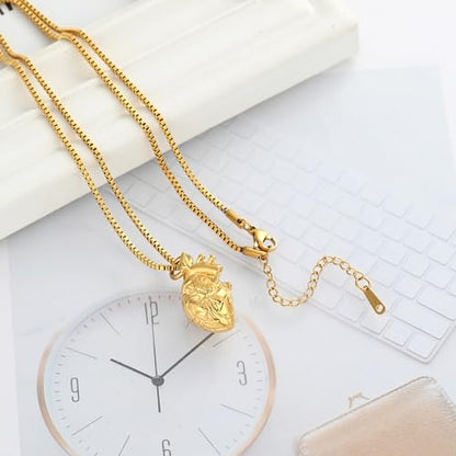XSMZB Heart Cremation Jewelry Ashes Pendant for Human Pet Funeral Urn Necklace for Ashes Women Men Memorial Urn Jewelry - color: Gold