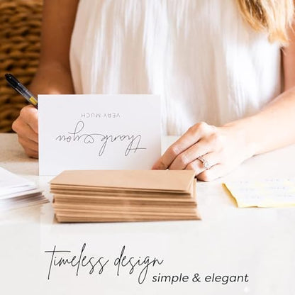 Durabasics 120 Thank You Cards with Envelopes to Express Gratitude – Wedding Thank You Cards with Envelopes & Stickers - For Any Occasion - Bridal Shower, Engagement, Graduation & More, 4" x 6" - color: Thank you Very Much 120PCS