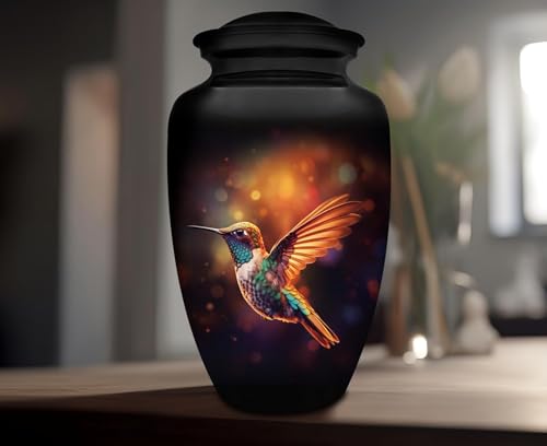 Hummingbird Urn - Extra Large Urn with Bag for Adult Ashes - color: Hummingbird, size: 1 Extra Large Urn