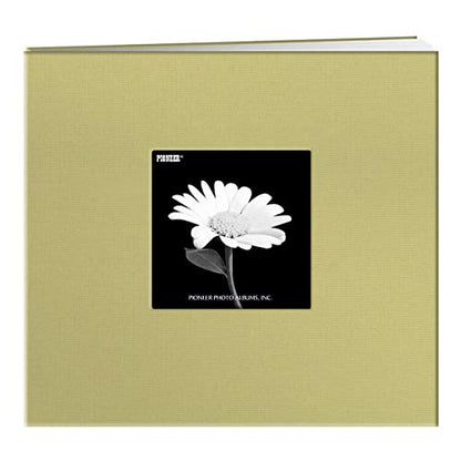 Pioneer 8 Inch by 8 Inch Postbound Fabric Frame Cover Memory Book, Soft Yellow - color: Soft Yellow, size: 8"x8"
