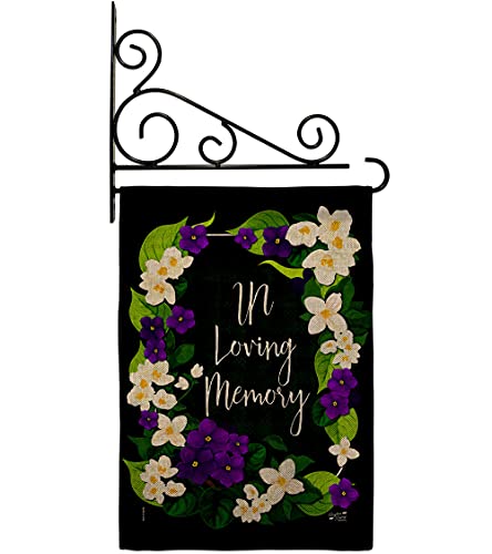 In Our Heart Burlap Garden Flag - Set Wall Holder Expression Sympathy Remembrance Memorial Bereavement Love Support Emotion Postive - House Banner Small Yard Gift Double-Sided Made USA 13 X 18.5