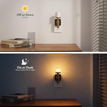 JandCase Candle Night Light, Night Lights Plug into Wall - color: Candle-3000K（Glass）, size: 1 Pack