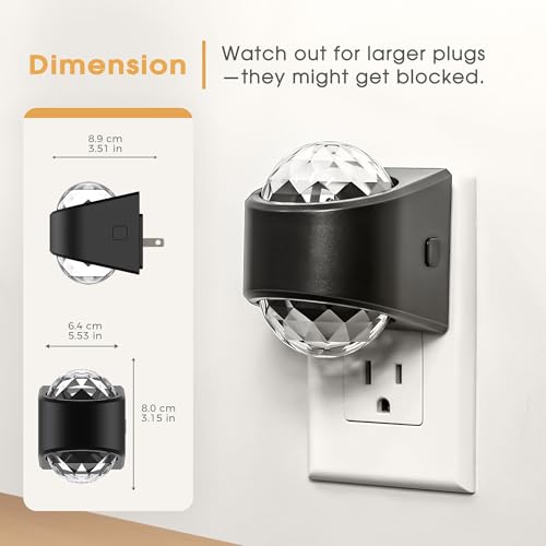 Briignite Night Light,Night Lights Plug into Wall,LED Projector Night Light - color: Black
