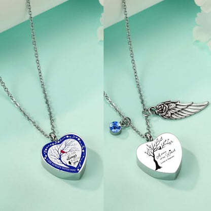 RIPFEVURN Small Mini Urns for Human Ashes Keepsake Adult Female Male Tree of Life Cremation Jewelry Urn Necklaces for Ashes for Women Men Set of 6(Blue)
