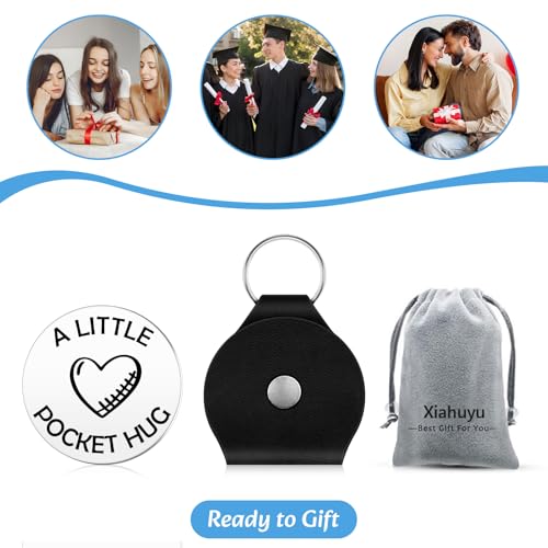 Xiahuyu Pocket Hug Token Sympathy Gifts for Loss of Loved One Memorial Gifts for Mother Father Grandma Husband Bereavement Remembrance Grief Think of You Gift with PU Leather Keychain