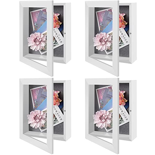 8.5x11 Shadow Box Frame Display Case, 2-inch Depth (White, 4 Pack) - color: White, size: 8x10.5(4 Sets)