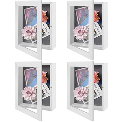 8.5x11 Shadow Box Frame Display Case, 2-inch Depth (White, 4 Pack) - color: White, size: 8x10.5(4 Sets)