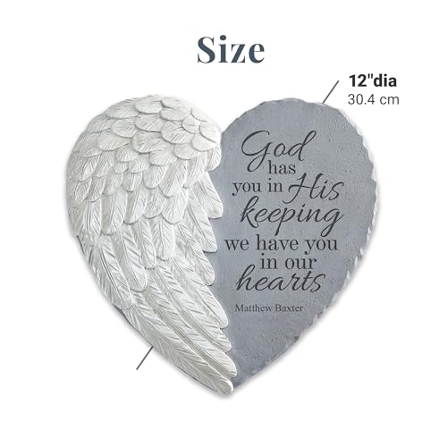 Let's Make Memories Personalized Memorial Garden Stone - Sympathy - Loss of Loved One - Condolences - Indoor/Outdoor - Durable Resin - 3D Wings of Love - Your Wings - style: Your Wings Were Ready
