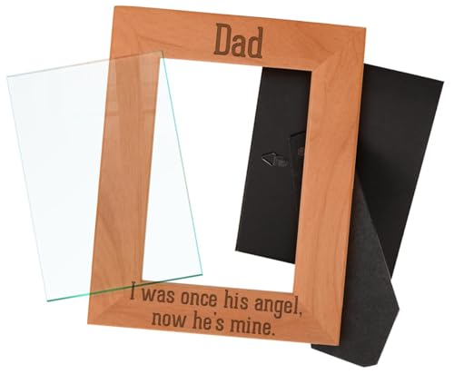 ThisWear Bereavement Dad Once Angel Now Mine Wood Frame - Portrait 5x7 - size: 5x7 Photo - Portrait