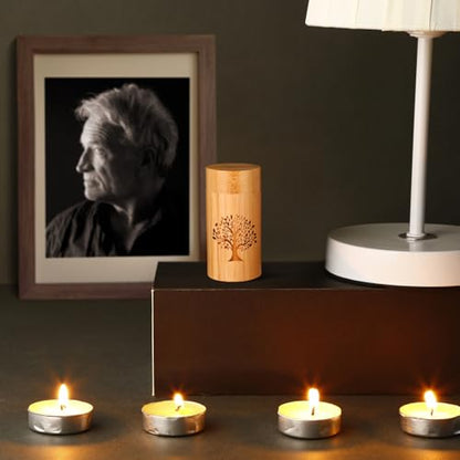 Small Urns for Human Ashes Keepsake with Tree of Life Pattern,Small Cremation Urns for Human Ashes Adult Male Female,Bamboo Scattering Tubes for Human or Pet Ashes,Hold Up to 7.5 Cubic Inches - size: Small,7.5 Cubic Inches